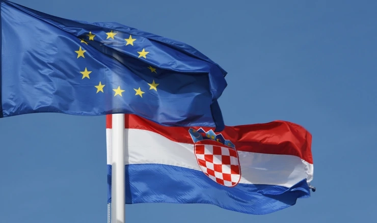 Zastave Europske unije i Hrvatske
