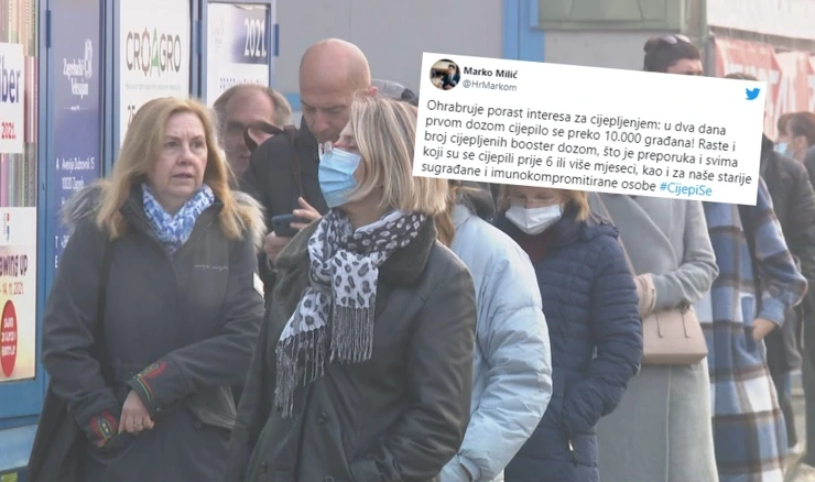 Glasnogovornik Vlade Marko Milić objavio je na Twitteru kako ohrabruje porast interesa za cijepljenjem.