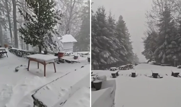 Snježna mećava na Sljemenu