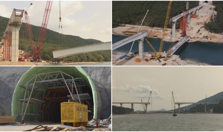 Zbog vjetra odgođeno spajanje posljednjeg segmenta mosta Ston