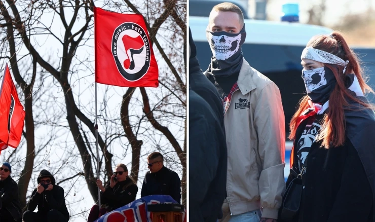 Ljevičarski protuprosvjednici / desničarski prosvjednici
