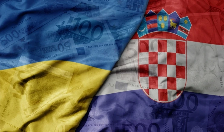 Zastave Ukrajine i Hrvatske