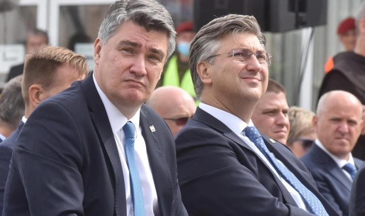 Zoran Milanović i Andrej Plenković u Kninu 5. kolovoza 2020.