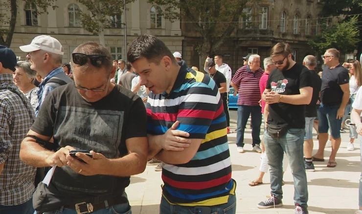 Nikola Grmoja na subotnjem prosvjedu