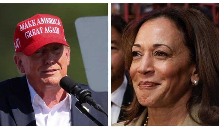 Donald Trump and Kamala Harris