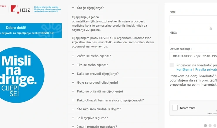 Otklonjene poteškoće u radu platforme Cijepise.zdravlje.hr