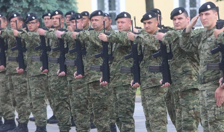 Hrvatski vojnici u formaciji na obilježavanju Dana Hrvatske vojske