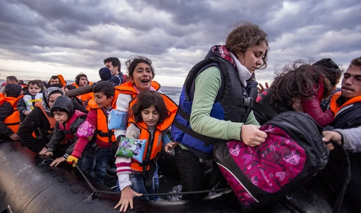 Izbjeglice stižu na grčki otok Lezbos, 2015.