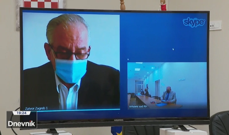 Ivo Sanader prati sjednicu Vrhovnog suda iz zatvora 