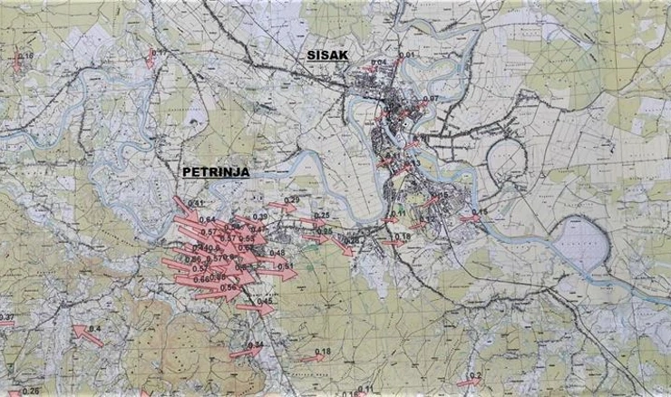 Petrinja i Sisak pomaknuli se i do 86 centimetara