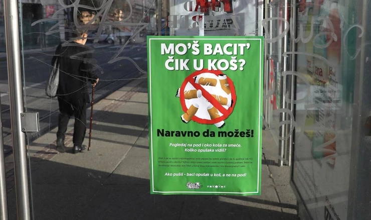 Plakati kampanje Čistećih medvjedića i RokOtoka protiv bacanja opušaka u okoliš