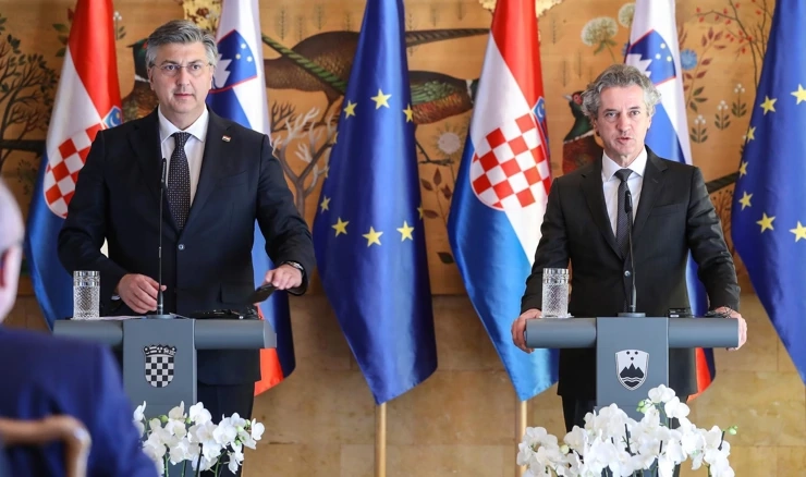 Premijer Andrej Plenković s predsjednikom slovenske Vlade Robertom Golobom