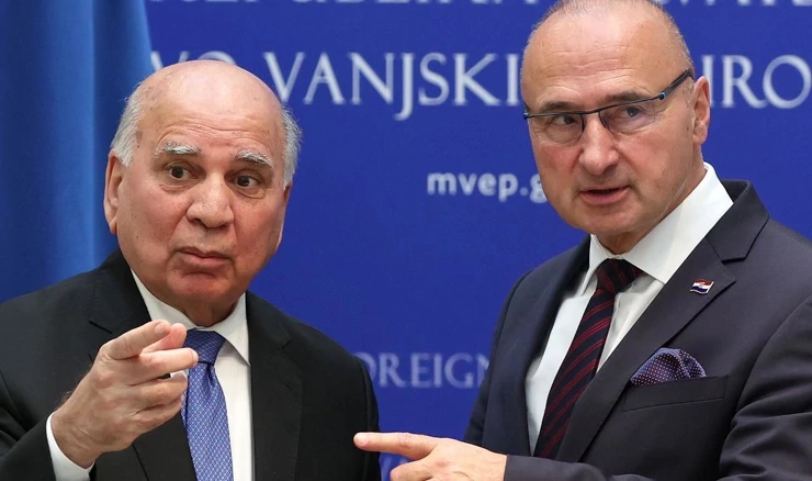 Gordan Grlić Radman i irački ministar Fuad Husein za vrijeme posjeta Zagrebu