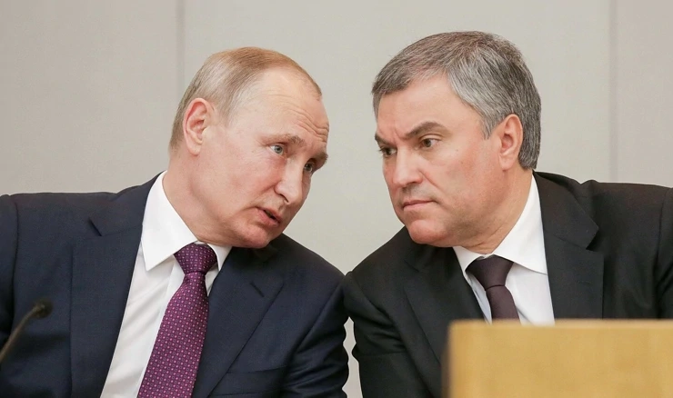 Vjačeslav Volodin i Vladimir Putin