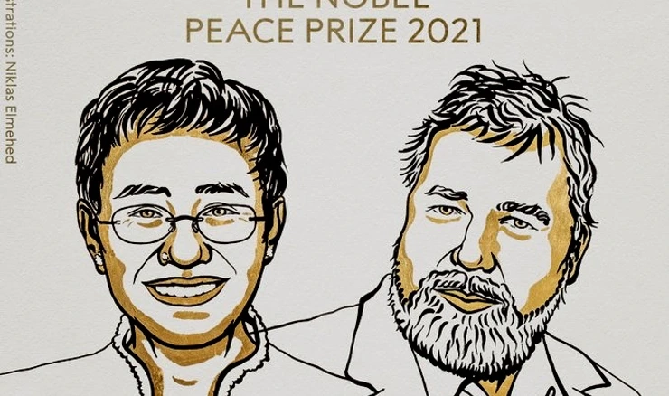 Maria Ressa i Dimitrij Muratov
