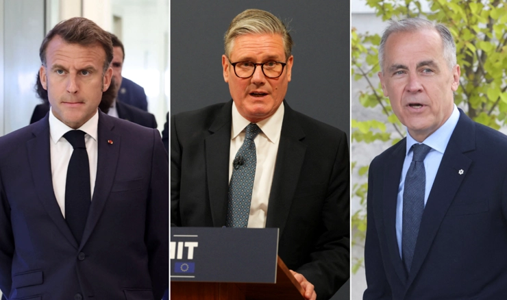 Emmanuel Macron, Keir Starmer, Mark Carney