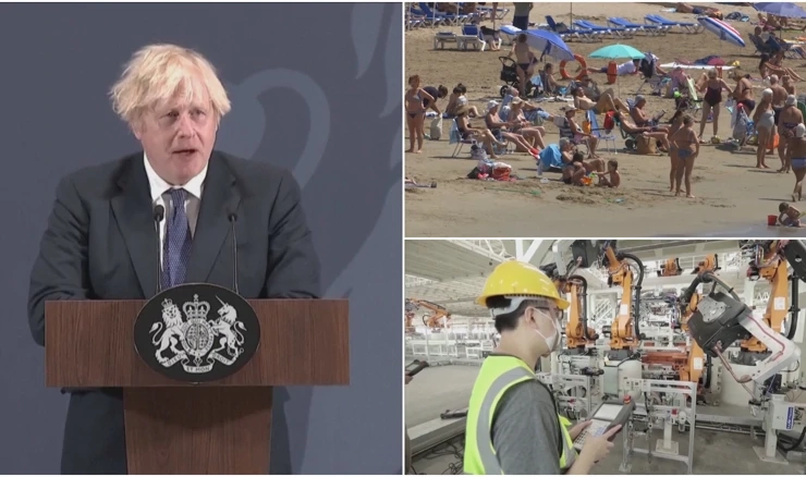 Boris Johnson/plaža u Španjolskoj/oporavak gospodarstva
