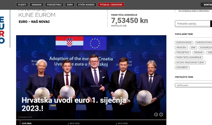 Web stranica www.euro.hr