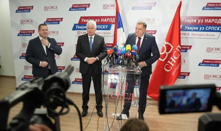 Banja Luka: Konferencija za medije Dragana Čovića i Milorada Dodika 