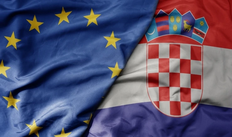 Zastave EU-a i Hrvatske