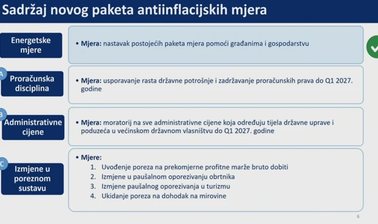Vlada predstavlja paket antiinflacijskih mjera