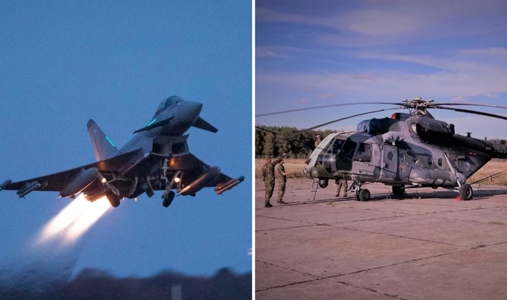 Eurofighter Typhoon RAF-a / Češki helikopter