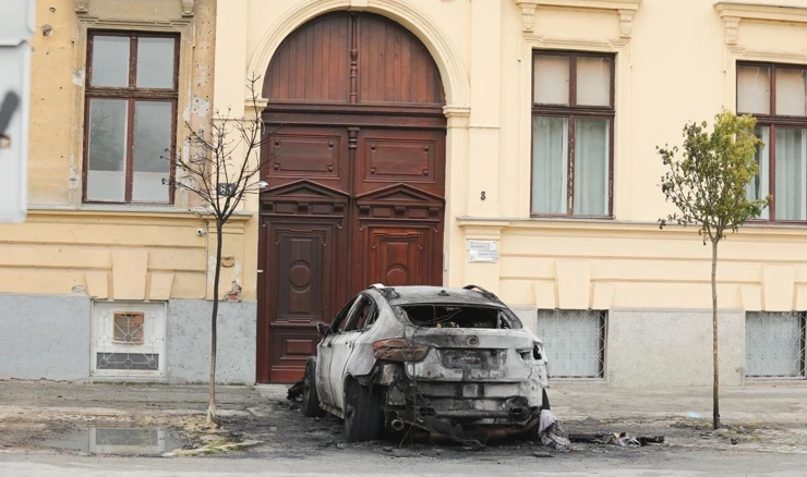 Izgorjeli automobil u Osijeku
