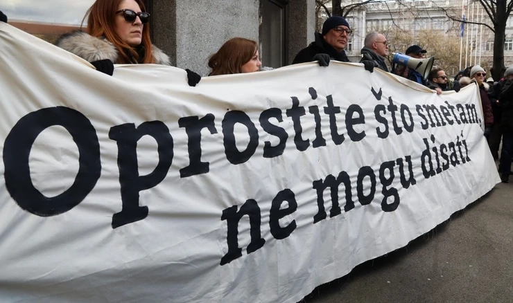 Prosvjed u organizaciji HND-a u povodu smrti novinara Vladimira Matijanića