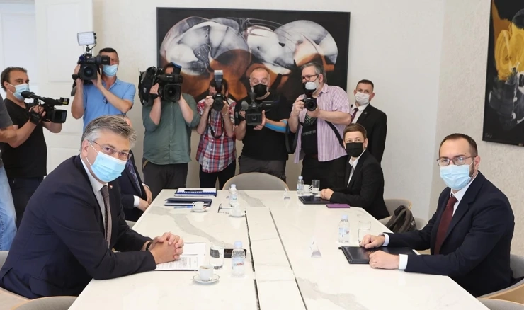 Sastanak Plenkovića i Tomaševića u Banskim dvorima