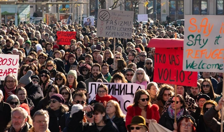 Zagrebački prosvjed 'Ujedinjeni protiv fašizma'