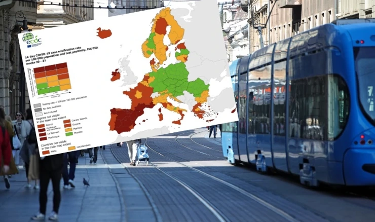 ECDC,  je objavio ažuriranu korona-kartu Europe