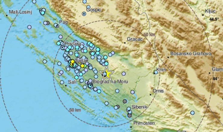 Umjereno jak potres kod Modrića