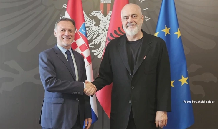 Predsjednik Hrvatskoga sabora Gordan Jandroković sastao se s predsjednikom Vlade Republike Albanije Edijem Ramom