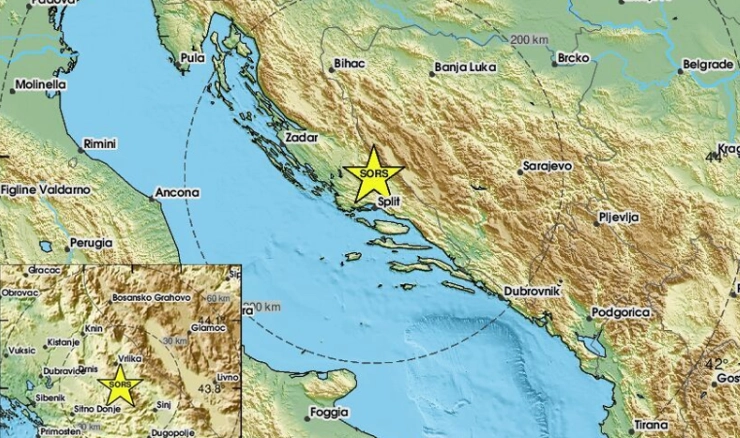 Potres magnitude 3,1 zabilježen sjeverno od Splita