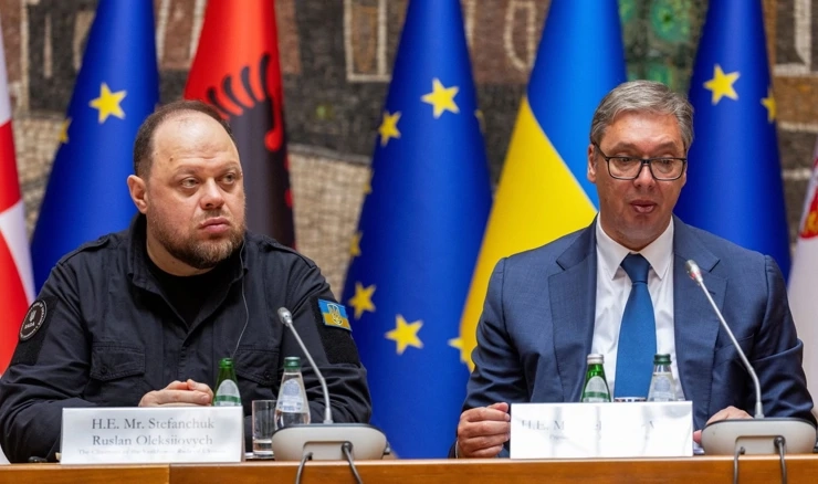 Ruslan Stefančuk i Aleksandar Vučić