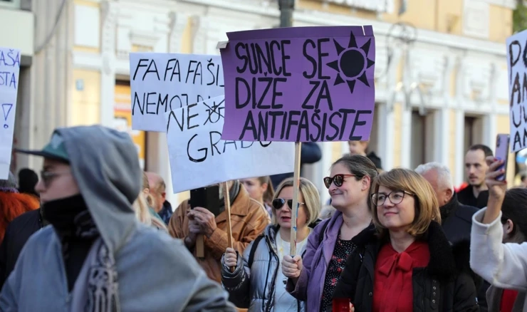 Prosvjedni marš "Ujedinjeni protiv fašizma" u Rijeci