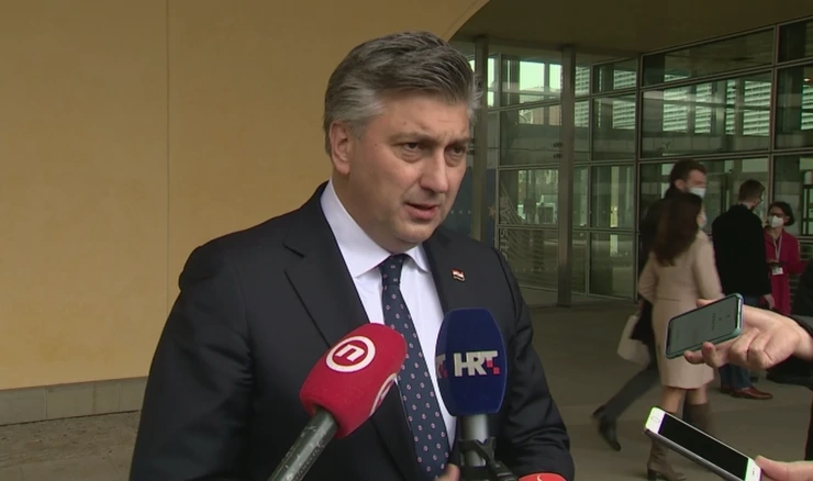Andrej Plenković u Bruxellesu, 12.3.2021.