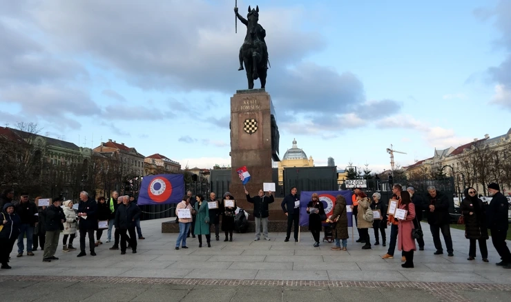 Prosvjed na Trgu kralja Tomislava