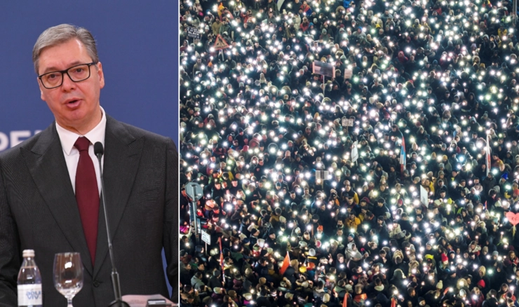 Aleksandar Vučić; prosvjednici odali 15 minuta šutnje za žrtve urušavanja krova željezničke stanice u Novom Sadu