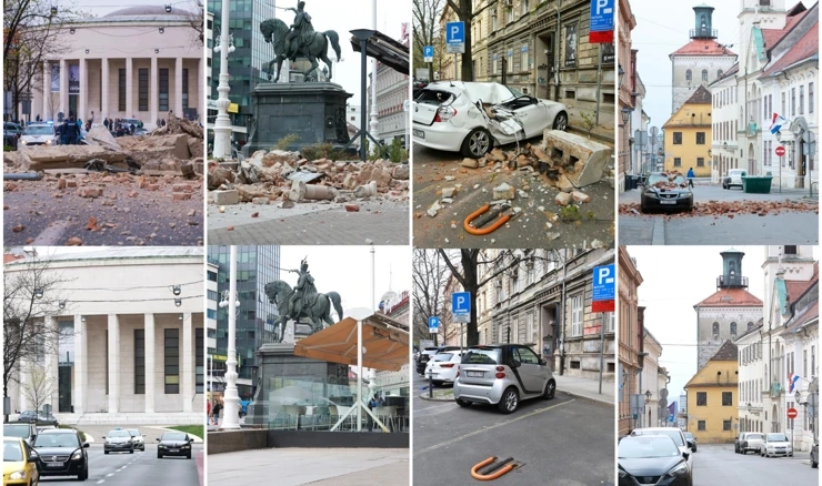 Lokacije Zagreba nakon potresa i danas, nakon tri godine 