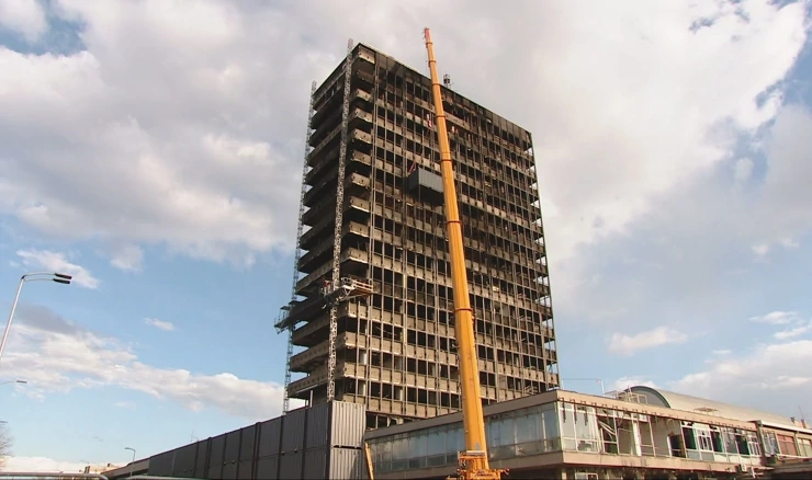 Uklanjanje azbesta s nebodera Vjesnika