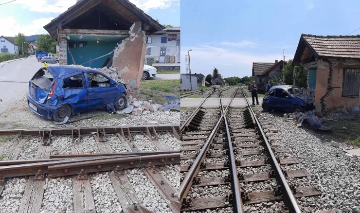 Sudar vlaka i osobnog automobila u Novom Marofu