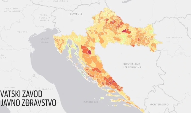 Interaktivna mapa procijepljenosti prema gradovima i općinama