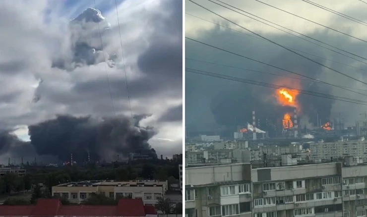 Ukrajinski napad na moskovsku rafineriju