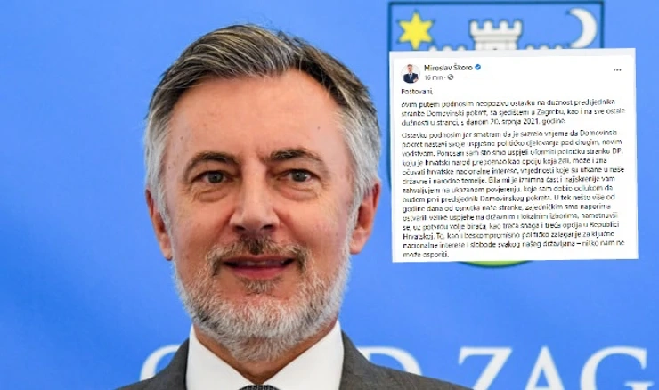 Škoro odluku o ostavci objavio na Facebooku