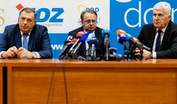 Milorad Dodik, Nermin Nikšić i Dragan Čović