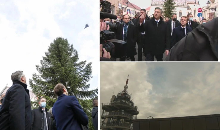  Andrej Plenković i Emmanuel Macron gladali prelet Rafalea nad Zagrebom 