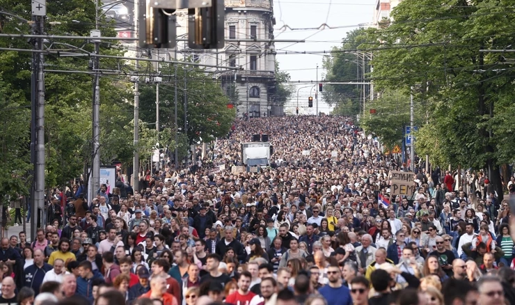 Prošlotjedni prosvjed "Srbija protiv nasilja"