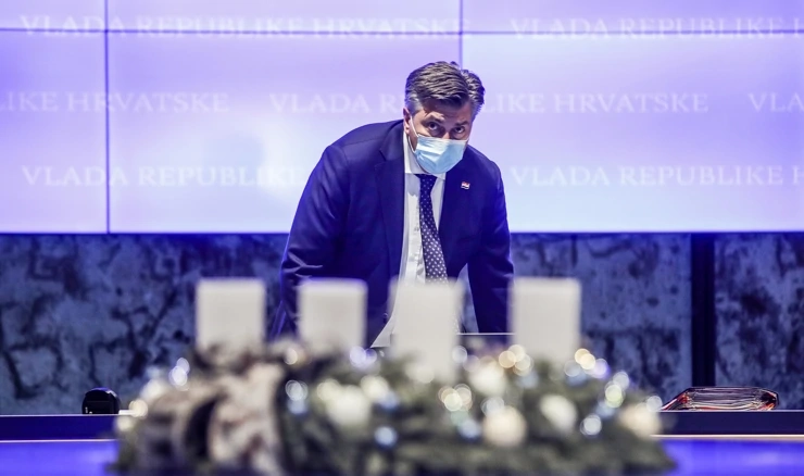 Premijer Andrej Plenković na posljednjoj sjednici Vlade u 2021. 