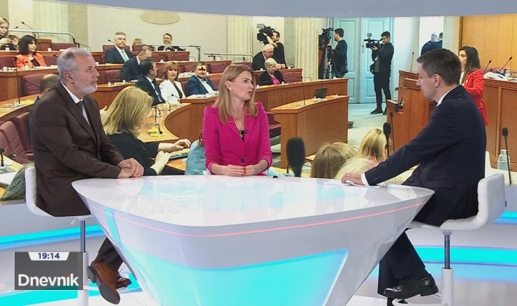 Sabina Glasovac (SDP) i Ante Sanader (HDZ) u Dnevniku HTV-a